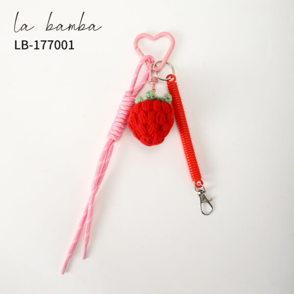 Llavero/Bag Charm Tejido Frutilla