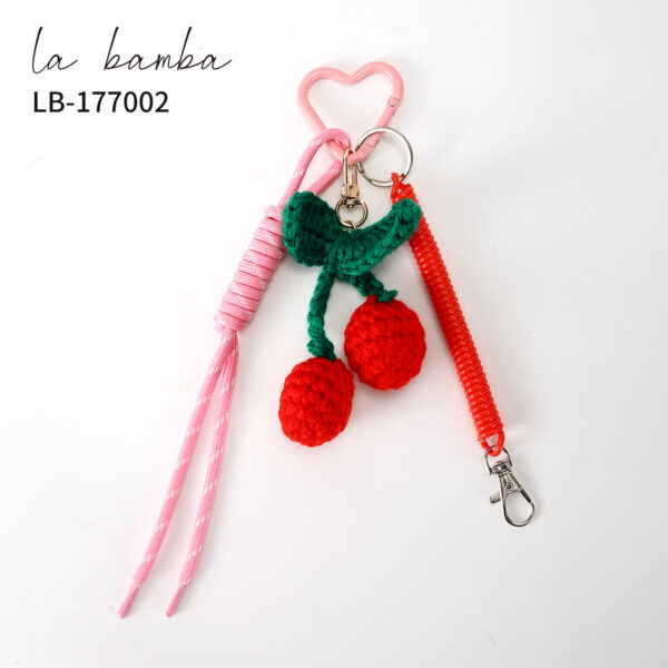 Llavero/Bag Charm Tejido Cereza