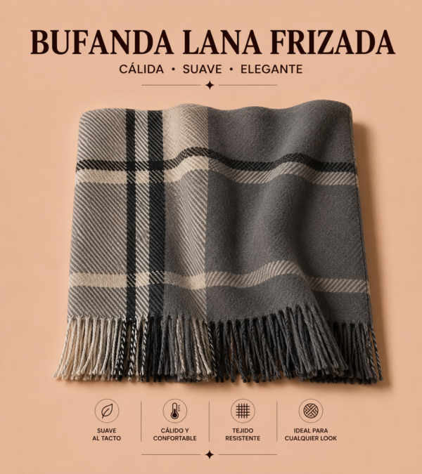 Alternative view of Bufanda Lana Frizada