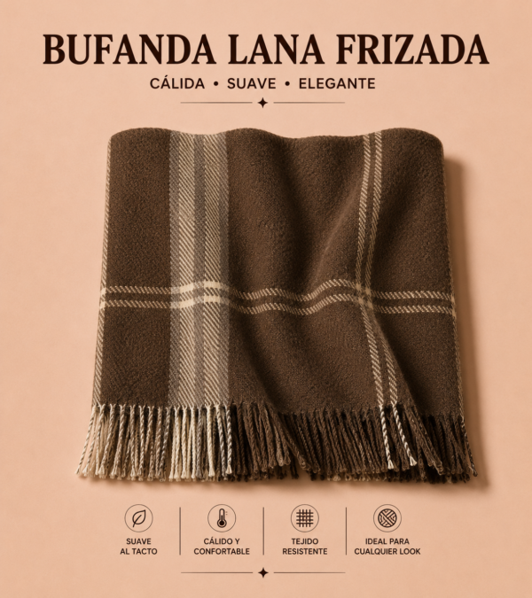 Alternative view of Bufandones Lana Frizada